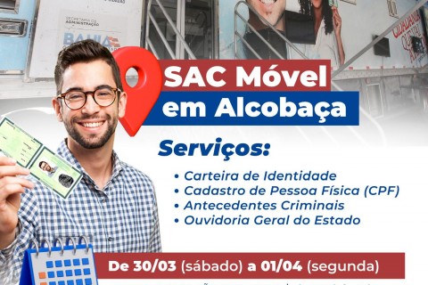 SAC Móvel estará em Alcobaça de 30/03 á 01/04/24