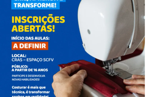 CRAS de Alcobaça oferece oficina de costura para capacitação e geração de oportunidades