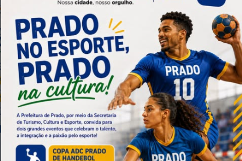 Prado recebe competição de handebol e celebra o esporte com programação especial
