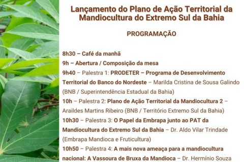Alcobaça recebe lançamento do Plano de Ação Territorial da Mandiocultura
